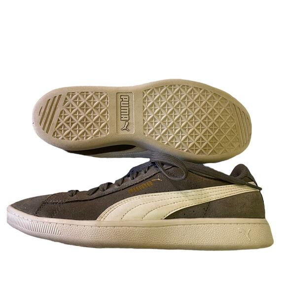 Puma Gray Classic Suede Leather Sneakers Size 4 - Picture 9 of 9